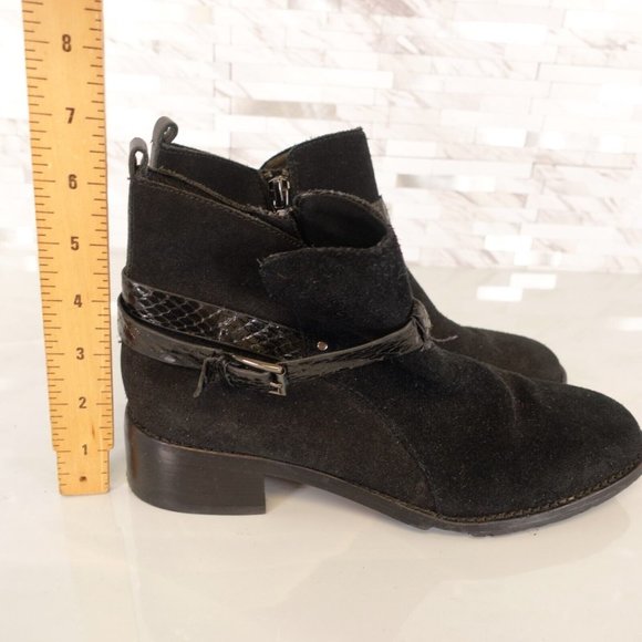Donald J Pliner Boots‎ Womens 8 M Black Ankle Booties Buckle Strap Side Zip Soft - Picture 5 of 12